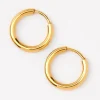 C LUXE by Claire's Gold-tone Titanium 10mm Tube Hoop Earrings