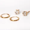 C LUXE by Claire's 18k Gold Plated Cubic Zirconia Earrings Set - 2 Pack