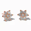 C LUXE by Claire's 18k Rose Gold Plated Cubic Zirconia Flower Earrings