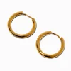 C LUXE by Claire's 18kt Gold Plated 15mm Clicker Hoop Earrings