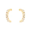 C LUXE by Claire's 18kt Gold Plated Crystal Half Hoop Earrings