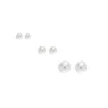 C LUXE by Claire's Sterling Silver Graduated Ivory Pearl Stud Earrings - 3 Pack