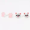 C LUXE by Claire's Sterling Silver Pink Crystal Cat & Paw Stud Earrings - 2 Pack
