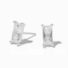 C LUXE by Claire's Sterling Silver Cubic Zirconia 4x8mm Baguette Stud Earrings