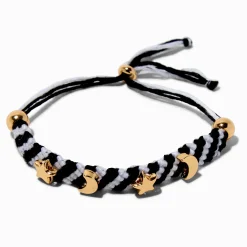 Celestial Black & White Woven Adjustable Bracelet