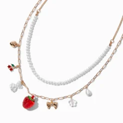 Cherry Berry Pearl Multi-Strand Necklace