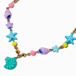 Claire's Club Beaded Seashell Locket Pendant Necklace
