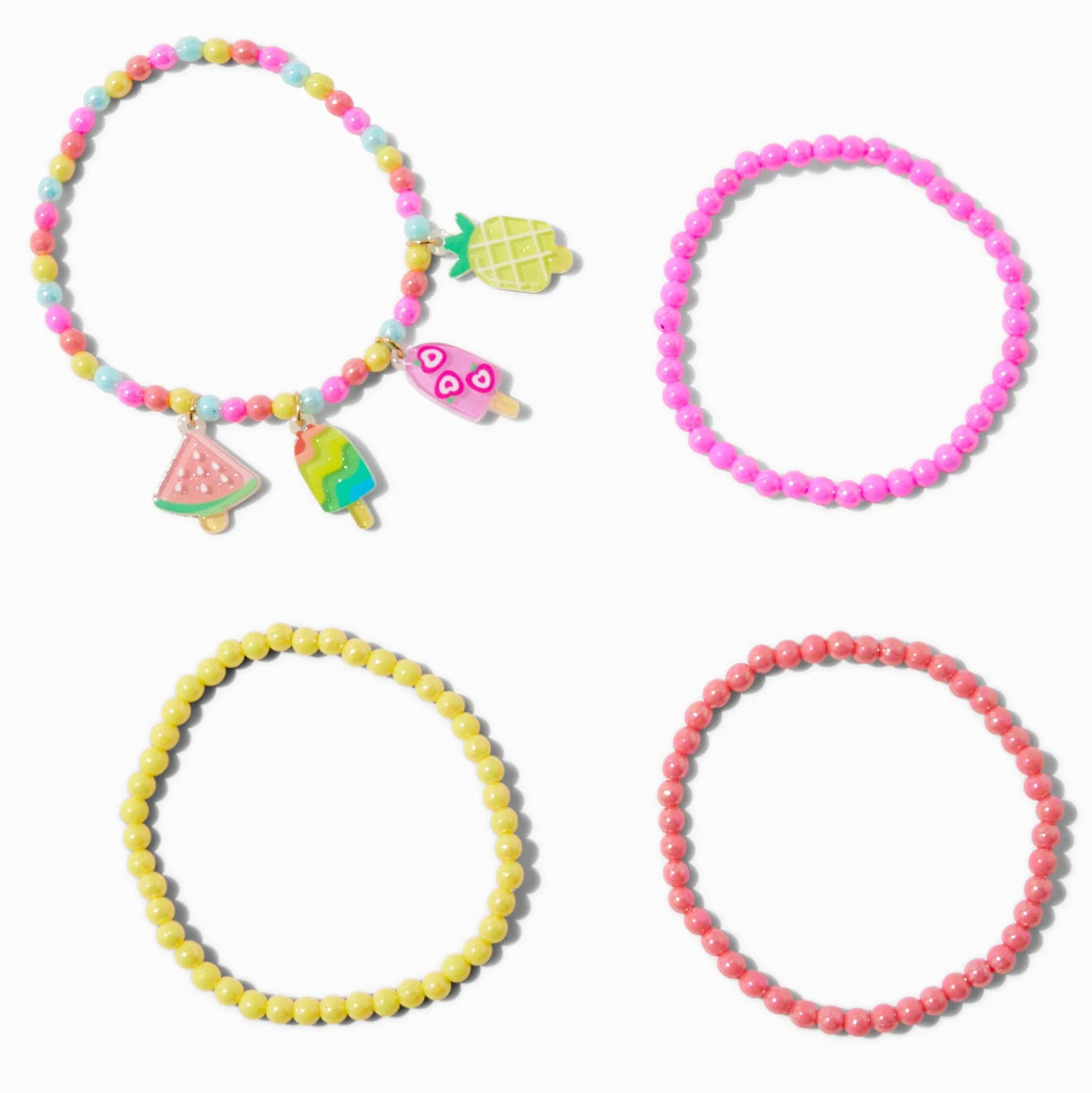 Claire's Club Bright Ice Pop Stretch Bracelets - 4 Pack