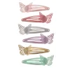 Claire's Club Butterfly Glitter Snap Hair Clips - 6 Pack