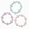 Claire's Club Glow in the Dark Pastel Heart Beaded Stretch Bracelets - 3 Pack