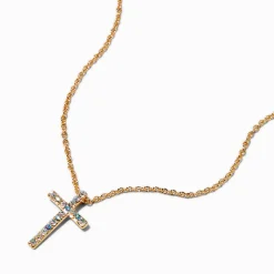 Claire's Club Gold-tone Cross Necklace