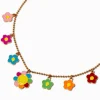 Claire's Club Happy Face Daisy Flower Charm Necklace