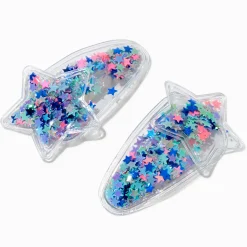 Claire's Club Jewel Tone Star Shaker Snap Hair Clips - 2 Pack