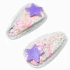 Claire's Club Lilac Star Shaker Snap Hair Clips - 2 Pack
