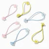 Claire's Club Matte Floral Charm Hair Ties - 6 Pack
