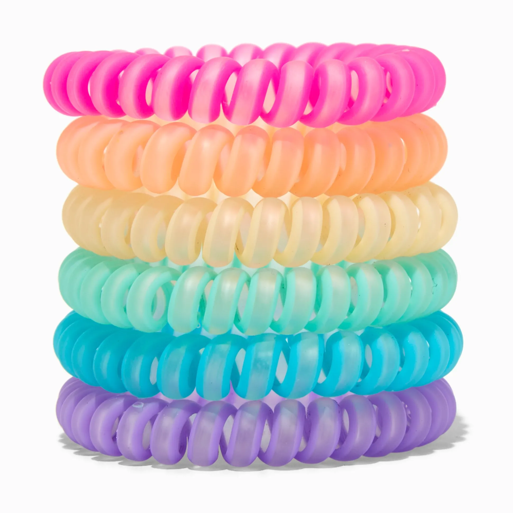 Claire's Club Matte Neon Coil Bracelets - 6 Pack
