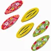 Claire's Club Neon Flower Print Snap Hair Clips - 6 Pack