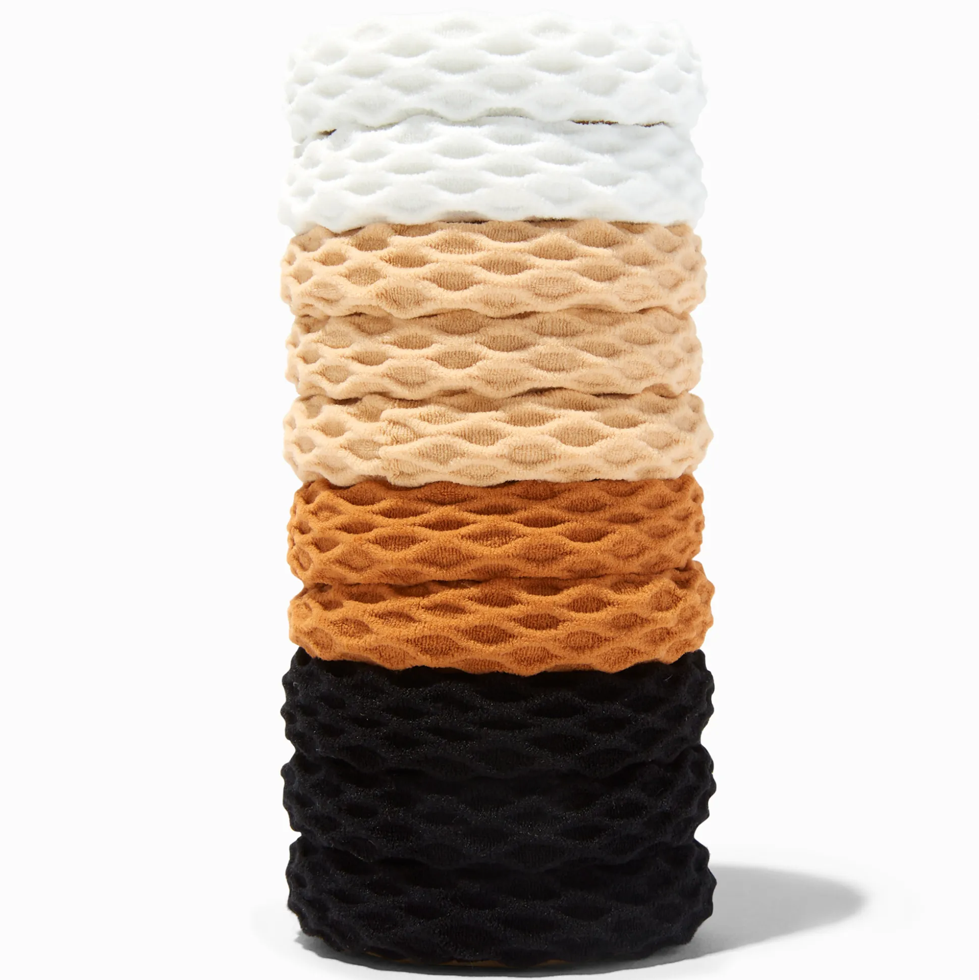 Claire's Club Neutral Honeycomb Hair Ties - 10 Pack