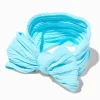 Claire's Club Nylon Ribbed Bow Headwrap - Blue