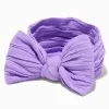 Claire's Club Nylon Ribbed Bow Headwrap - Purple