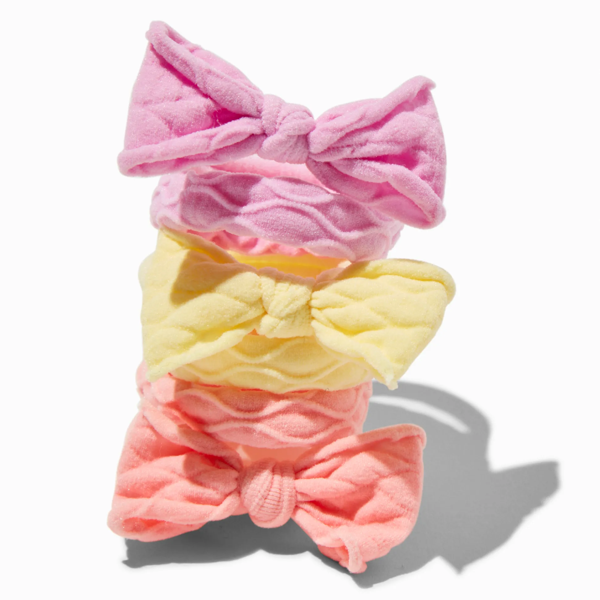 Claire's Club Pastel Bow Honeycomb Hair Ties - 6 Pack