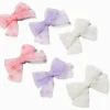 Claire's Club Pastel Polka Dot Mesh Hair Bow Clips - 6 Pack