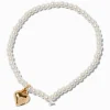 Claire's Club Pearl Heart Beaded Stretch Bracelet