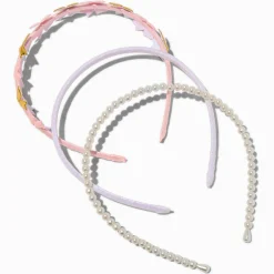 Claire's Club Pink & Gold Bow Headbands - 3 Pack
