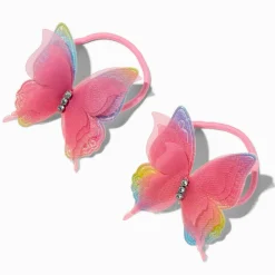 Claire's Club Pink Butterfly Hair Ties - 2 Pack