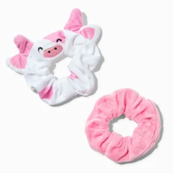Claire's Club Pink Cow Hair Scrunchies - 2 Pack