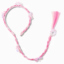 Claire's Club Pink Flower Braided Headband
