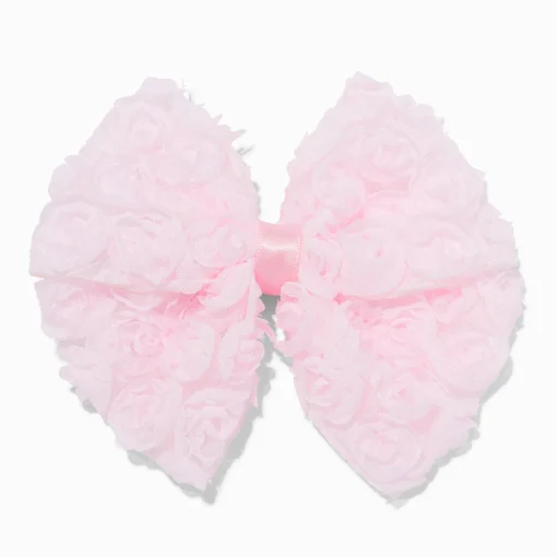 Claire's Club Pink Rose Hair Bow Clip