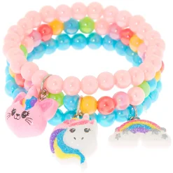 Claire's Club Rainbow Beaded Stretch Bracelets - 3 Pack