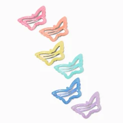 Claire's Club Rainbow Butterfly Cut-Out Snap Hair Clips - 6 Pack