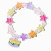 Claire's Club Rainbow Cat Charm Star Beaded Stretch Bracelet