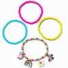 Claire's Club Rainbow Charm Seed Bead Stretch Bracelets - 4 Pack