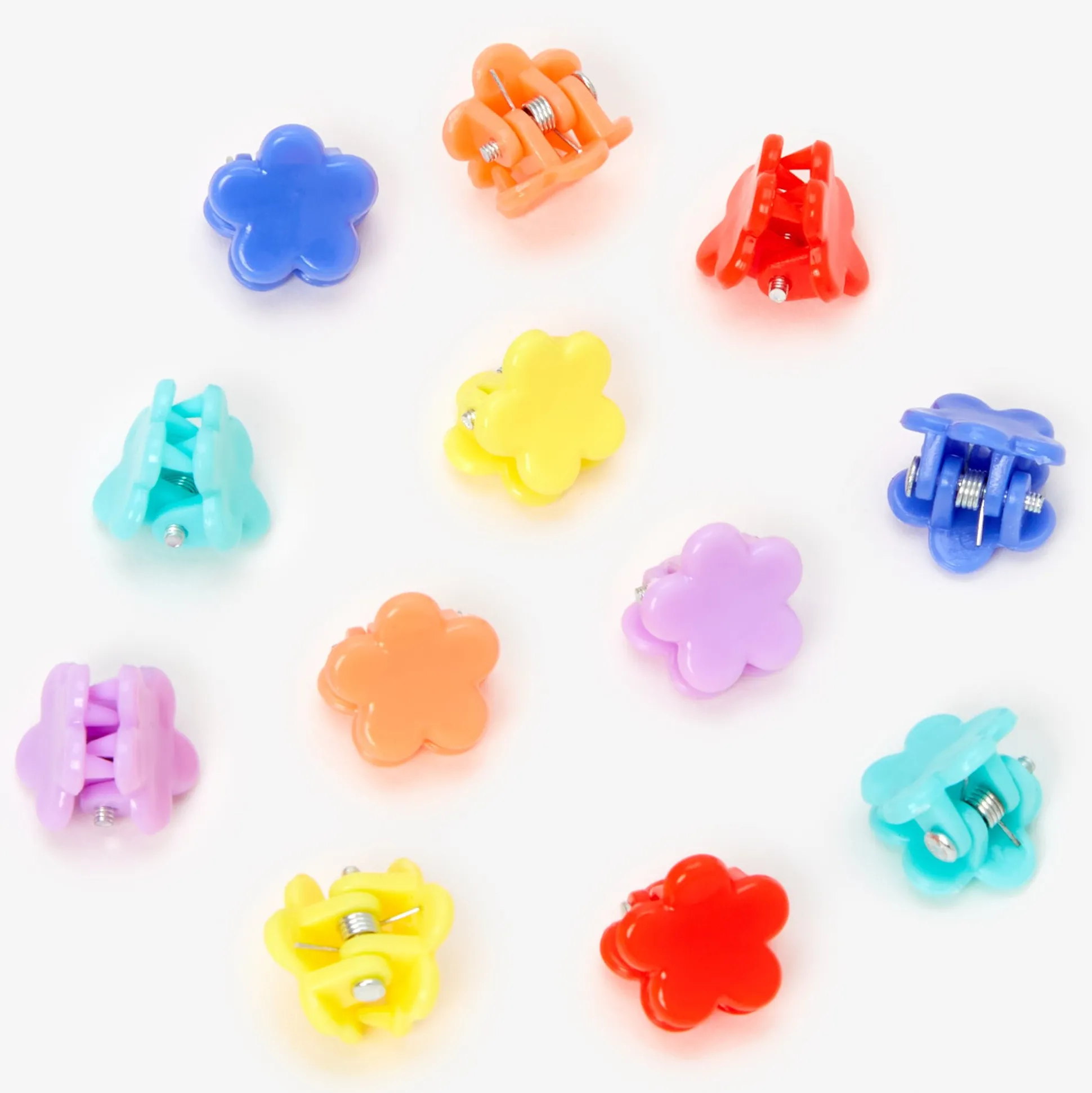 Claire's Club Rainbow Flower Mini Hair Claws - 8 Pack