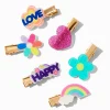 Claire's Club Rainbow Happy Hair Clips - 6 Pack