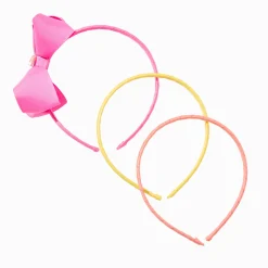 Claire's Club Rainbow Pink Loopy Bow Headbands - 3 Pack