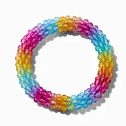 Claire's Club Rainbow Textured Stretch Bracelet