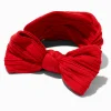 Claire's Club Red Nylon Ribbed Bow Headwrap