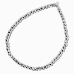 Claire's Club Silver-tone Beaded Stretch Bracelet