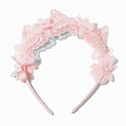 Claire's Club Special Occasion Pink Butterfly & Floral Headband