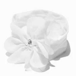 Claire's Club Special Occasion White Flower Bow Headwrap