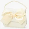 Claire's Club Special Occasion Ivory Big Bow Handbag