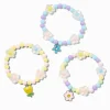 Claire's Club Spring Floral Beaded Charm Stretch Bracelets - 3 Pack