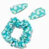 Claire's Club Teal Rainbow Scrunchie & Hair Clip Set - 3 Pack
