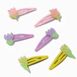 Claire's Club Tulip Snap Hair Clips - 6 Pack