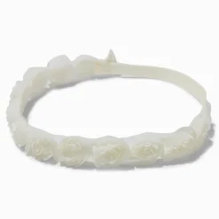 Claire's Club White Rose Flower Headwrap