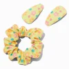 Claire's Club Yellow Flower Scrunchie & Hair Clip Set - 3 Pack